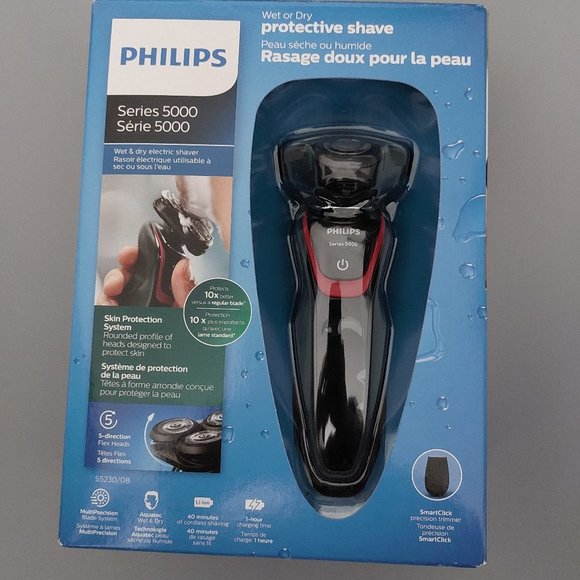 Philips Wet/Dry Electric Cordless Shaver with Precision Blade System, S5230/08 - Picture 1 of 3